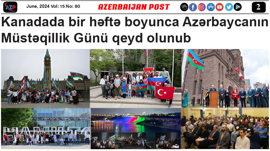 Kanadada bir həftə boyunca Azərbaycanın Müstəqillik Günü qeyd olunub