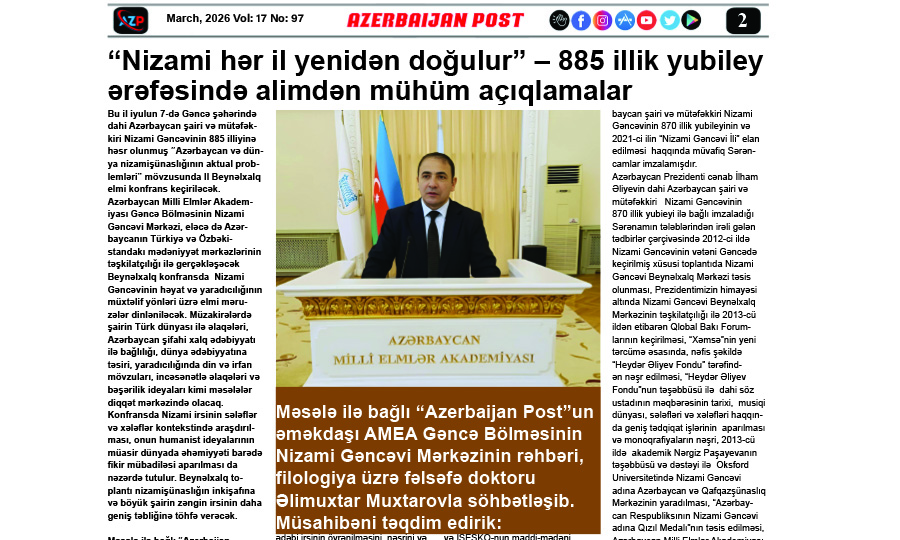 “Nizami hər il yenidən doğulur” – 885 illik yubiley ərəfəsində alimdən mühüm açıqlamalar