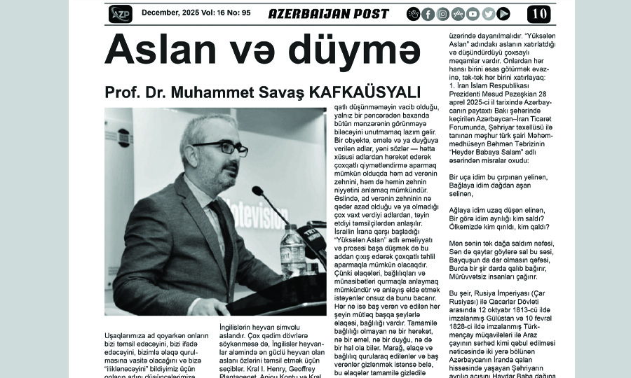 Aslan və düymə -  Prof. Dr. Muhammet Savaş KAFKAÜSYALI